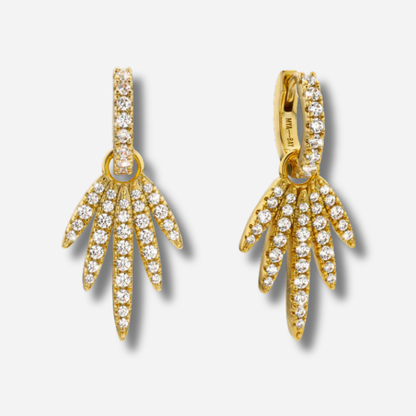 Boucles Aloha Mya Bay dorées palmier strass