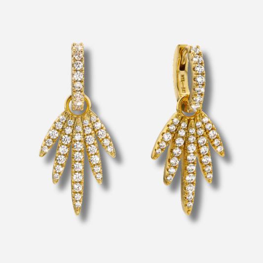 Boucles Aloha Mya Bay dorées palmier strass
