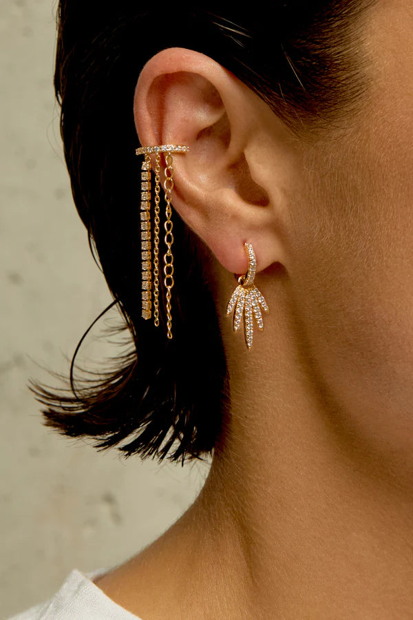 Boucles Aloha Mya Bay dorées palmier strass