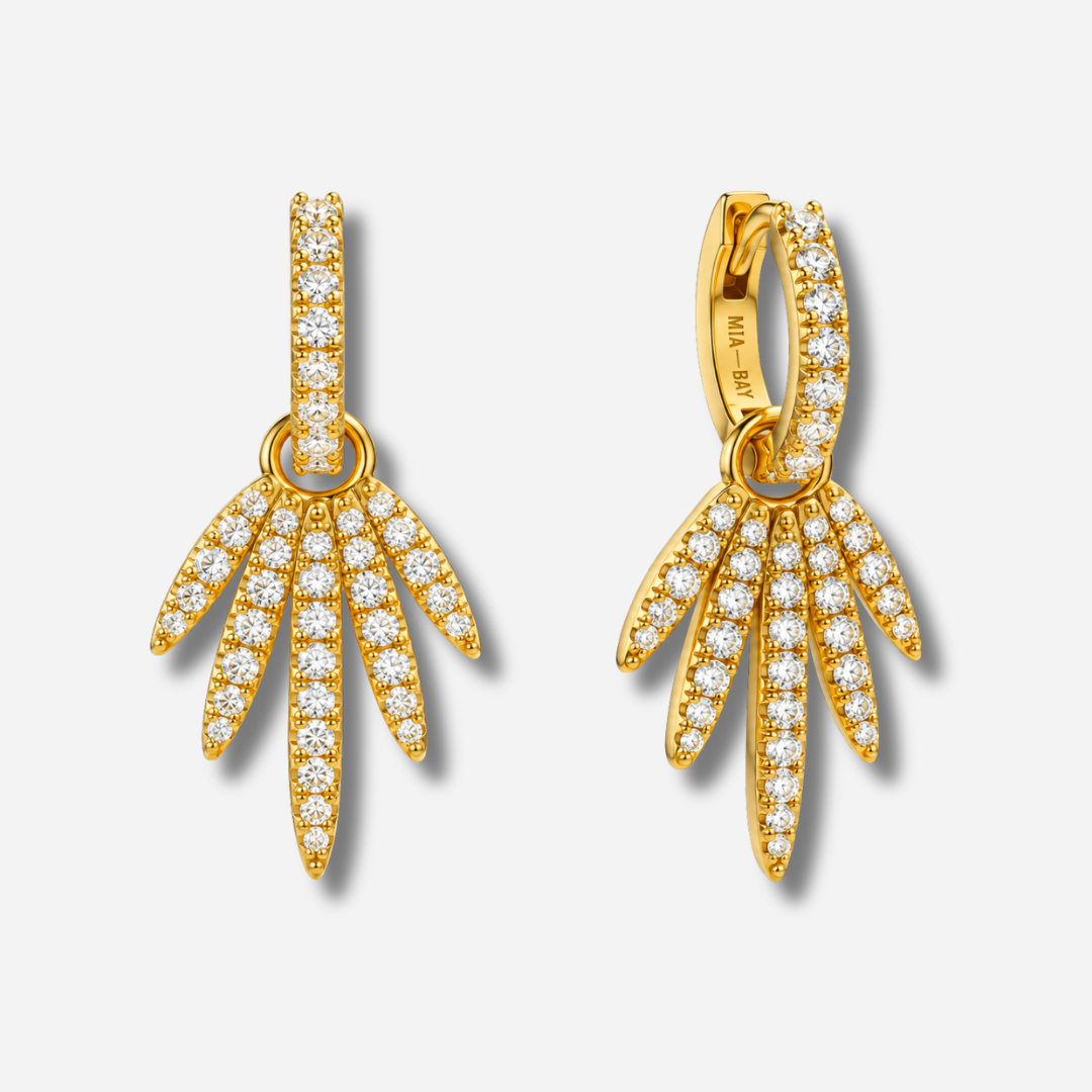 Boucles Aloha Mya Bay dorées palmier strass