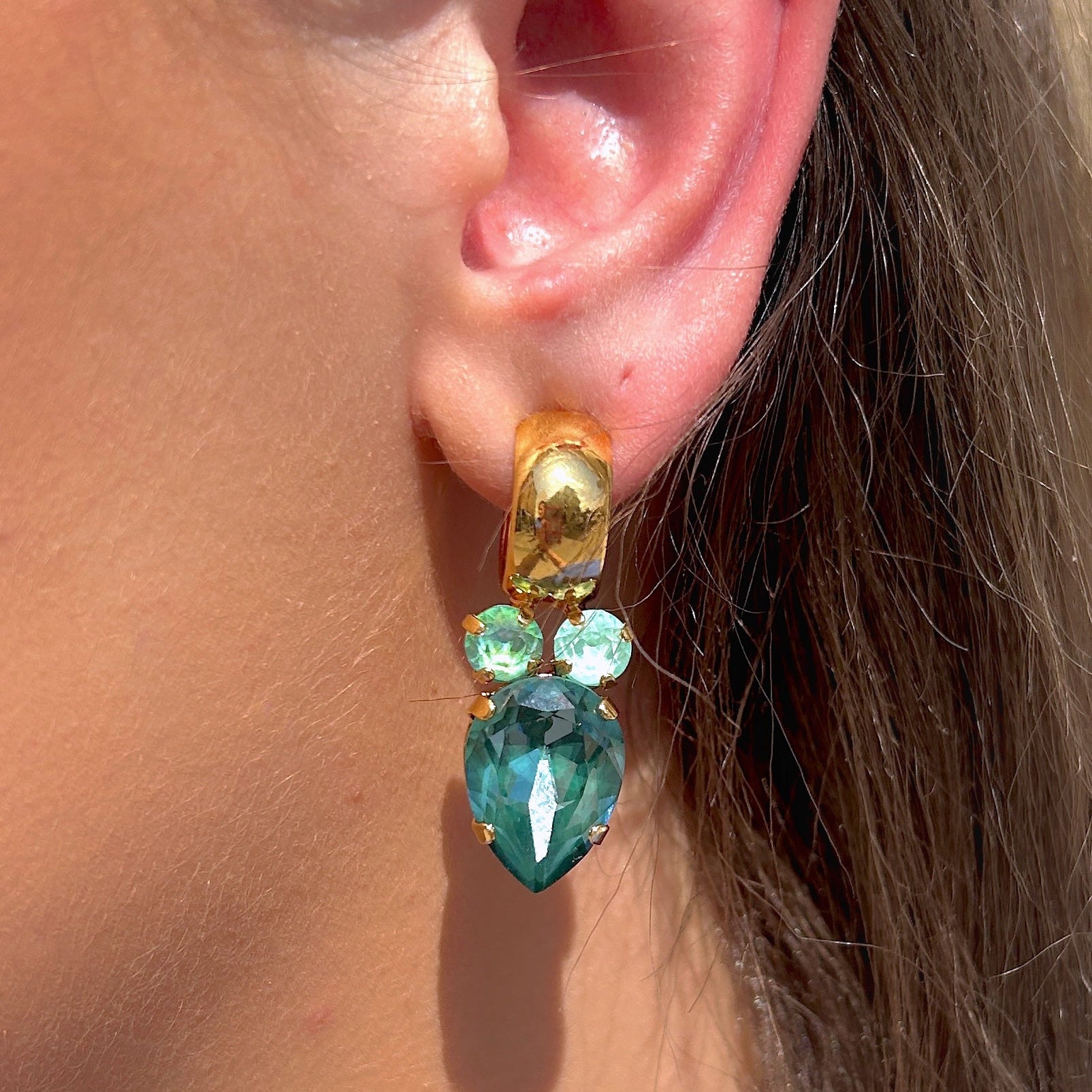 Boucles d’oreilles Alto Lagoon Crézus pierres bleues et vertes
