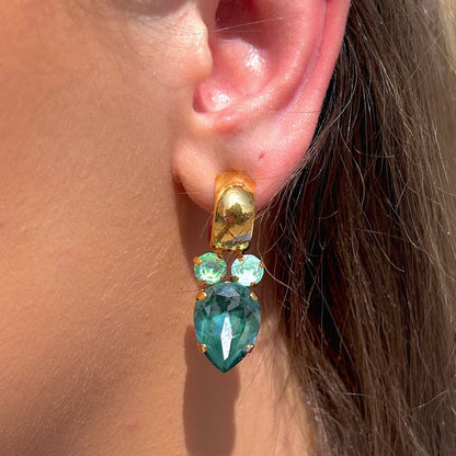 Boucles d’oreilles Alto Lagoon Crézus pierres bleues et vertes