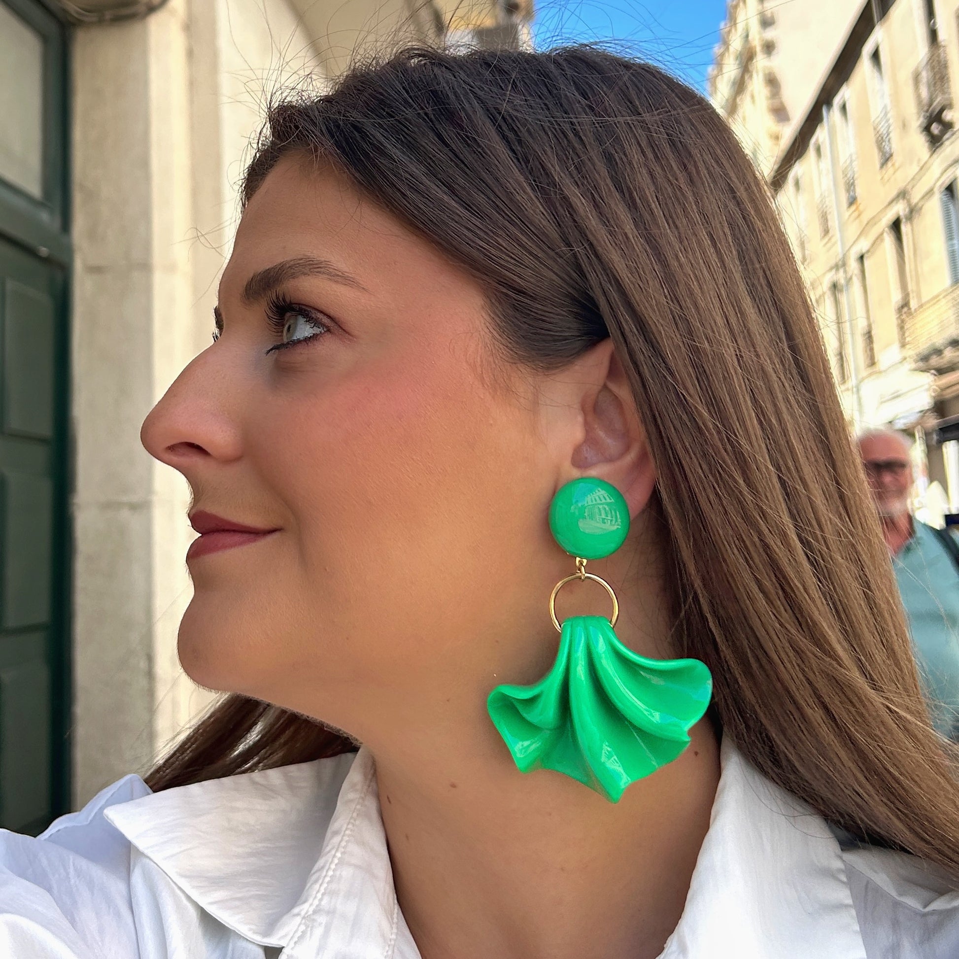 Boucles Amelia Vertes Francine Bramli Paris