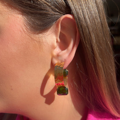 Boucles Arhena Émeraude portées Crézus