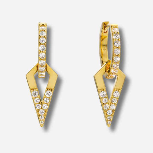 Boucles Caire Mya Bay dorées avec zircons