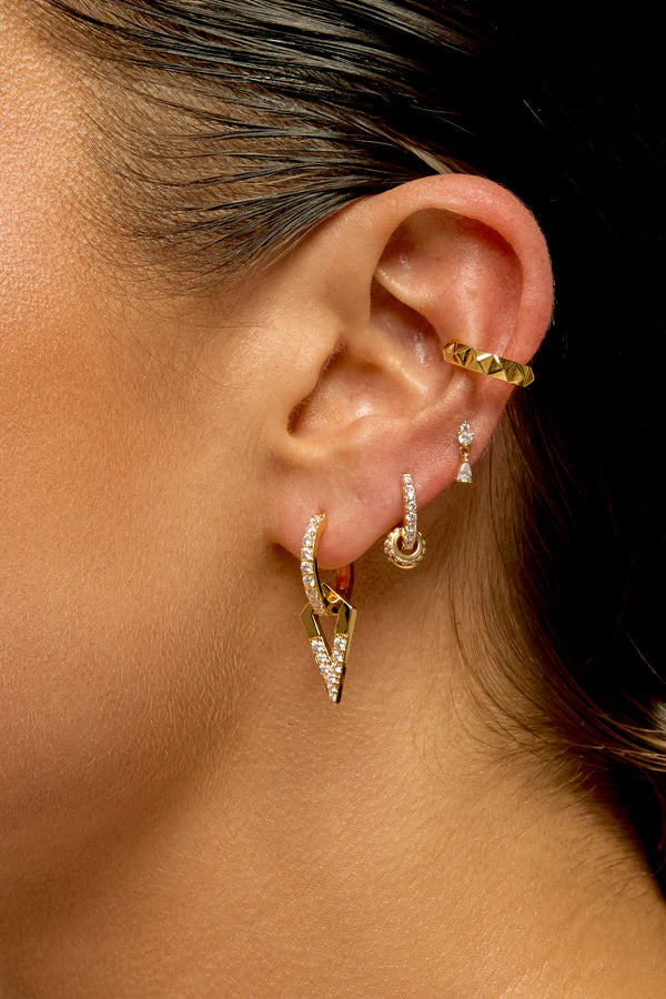 Boucles Caire Mya Bay dorées avec zircons