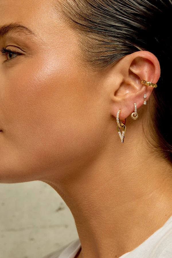 Boucles Caire Mya Bay dorées avec zircons