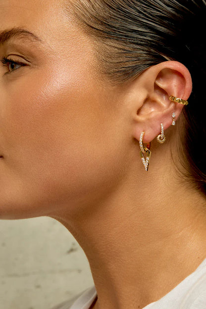 Boucles Caire Mya Bay dorées avec zircons