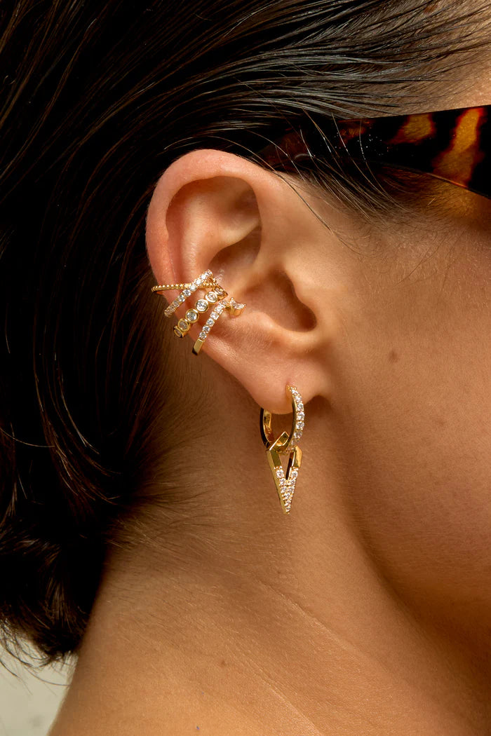 Boucles Caire Mya Bay dorées avec zircons