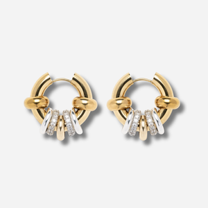 Boucles Capella Sigal créoles dorées anneaux cristaux
