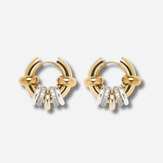 Boucles Capella Sigal créoles dorées anneaux cristaux