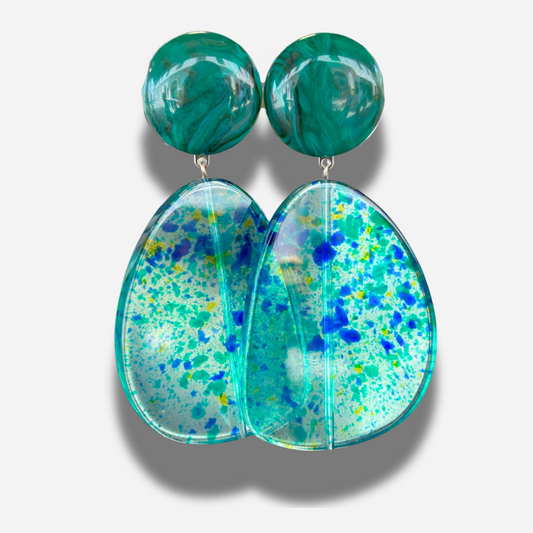 Boucles vertes mouchetées Francine Bramli Paris