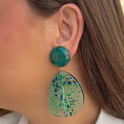 Boucles vertes mouchetées Francine Bramli Paris