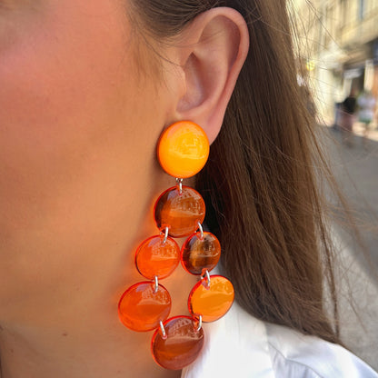 BOUCLES D'OREILLES - CRISTALLINES ORANGE