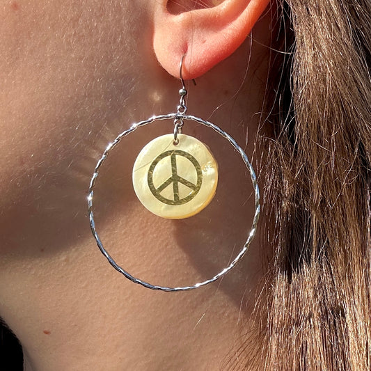 BOUCLES D'OREILLES - PEACE ARGENTÉ