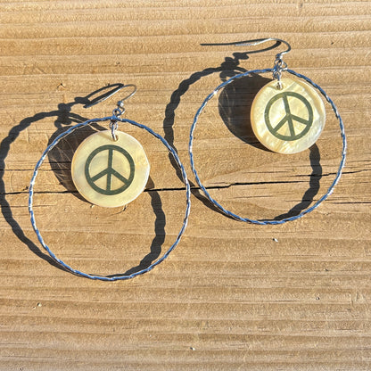 BOUCLES D'OREILLES - PEACE ARGENTÉ