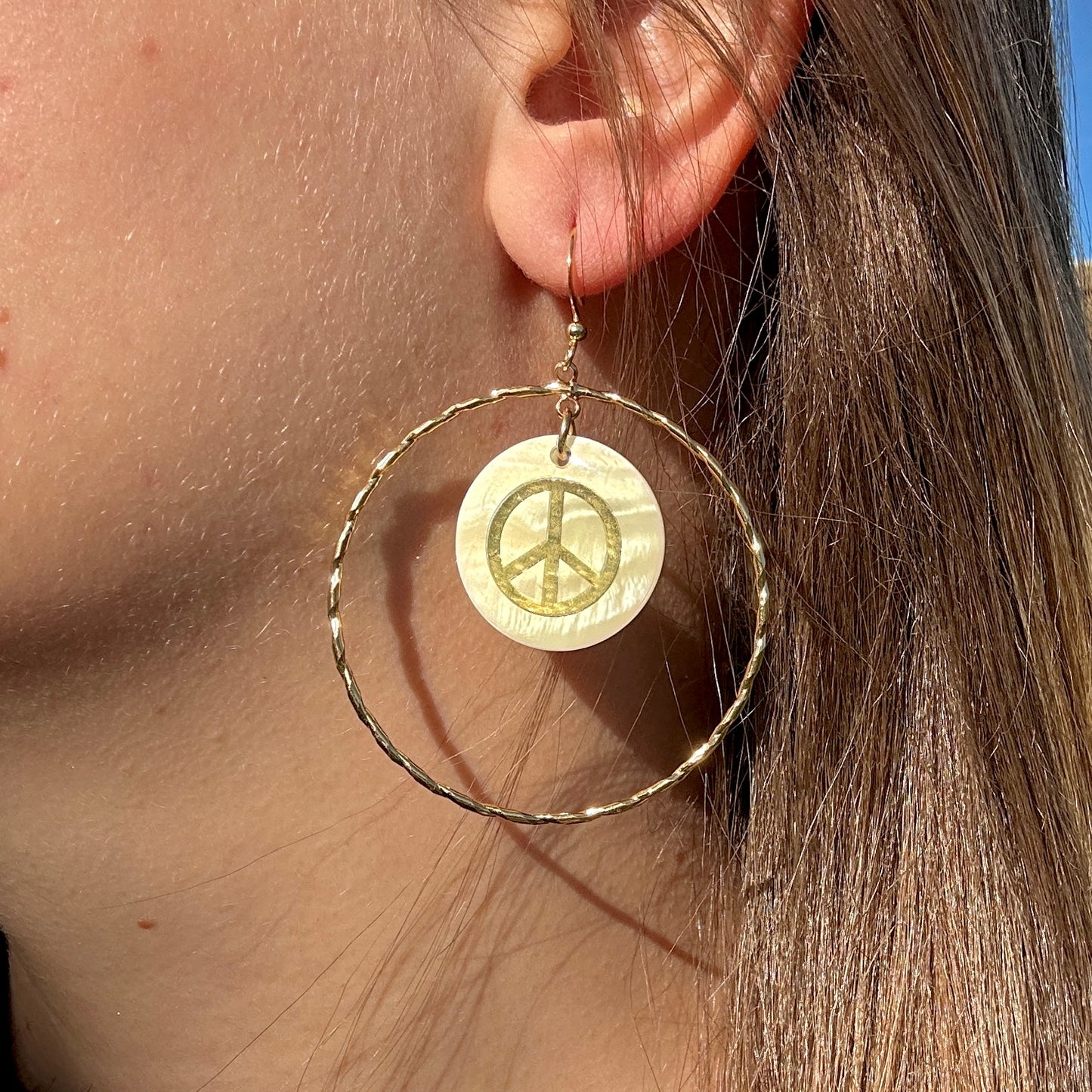 BOUCLES D'OREILLES - PEACE DORÉ