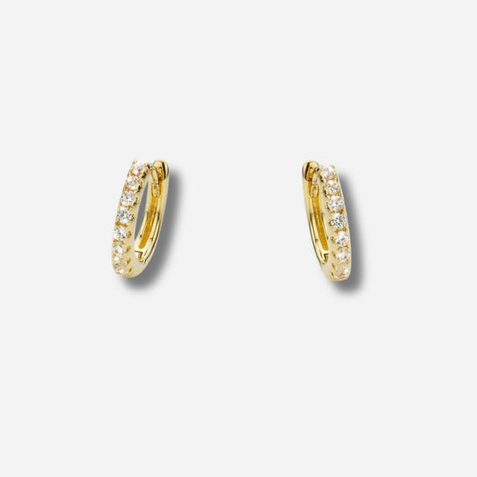 Boucles d’oreilles Delhi Mya Bay créoles dorées pavées de cristaux