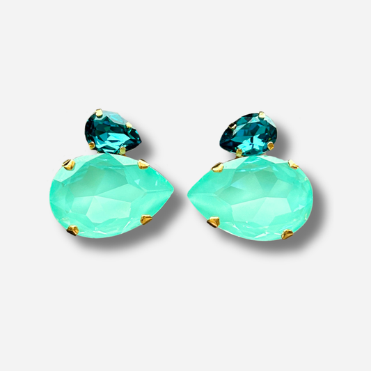 Boucles d’oreilles Dolira Bora clip Crézus bleu lagon