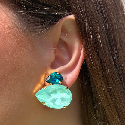 Boucles d’oreilles Dolira Bora clip Crézus bleu lagon