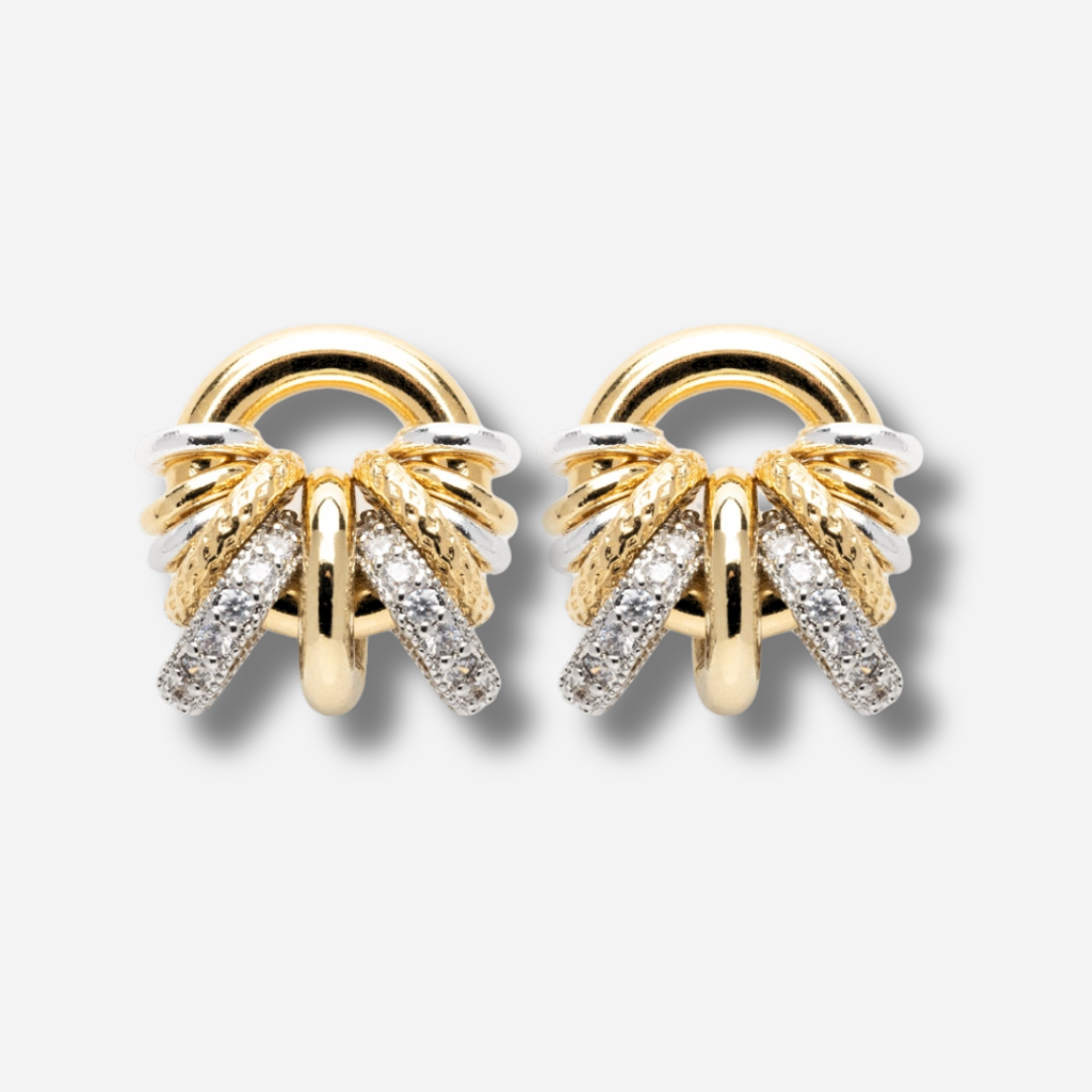 Boucles Donut Baby Shiny Sigal anneaux dorés cristaux entrelacés