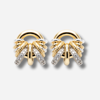 Boucles Donut Baby Shiny Sigal anneaux dorés cristaux entrelacés