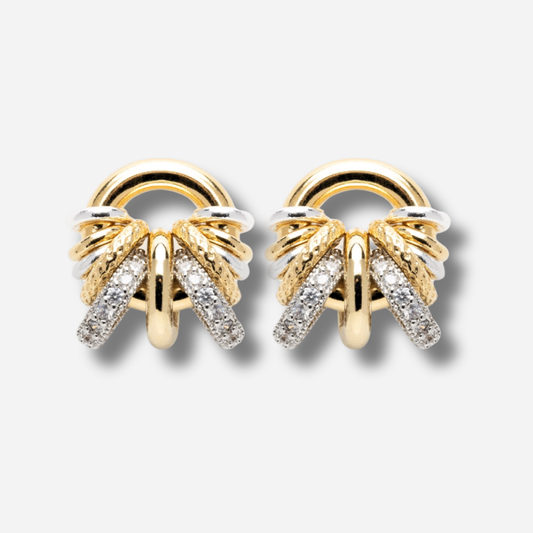 Boucles Donut Baby Shiny Sigal anneaux dorés cristaux entrelacés