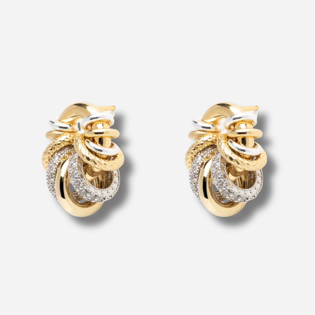 Boucles d’oreilles Donut Baby Shiny Sigal dorées et cristaux