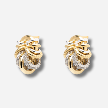 Boucles d’oreilles Donut Baby Shiny Sigal dorées et cristaux