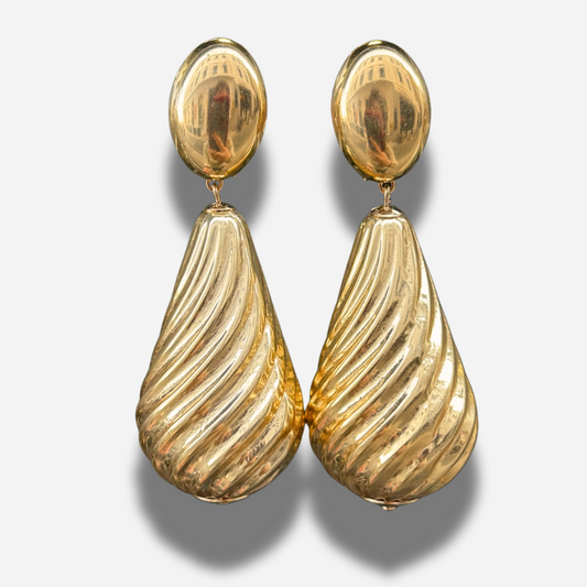 Boucles Altesse Gold Francine Bramli Paris dorées texturées portées