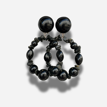BOUCLES D'OREILLES - BASTILLE NOIR