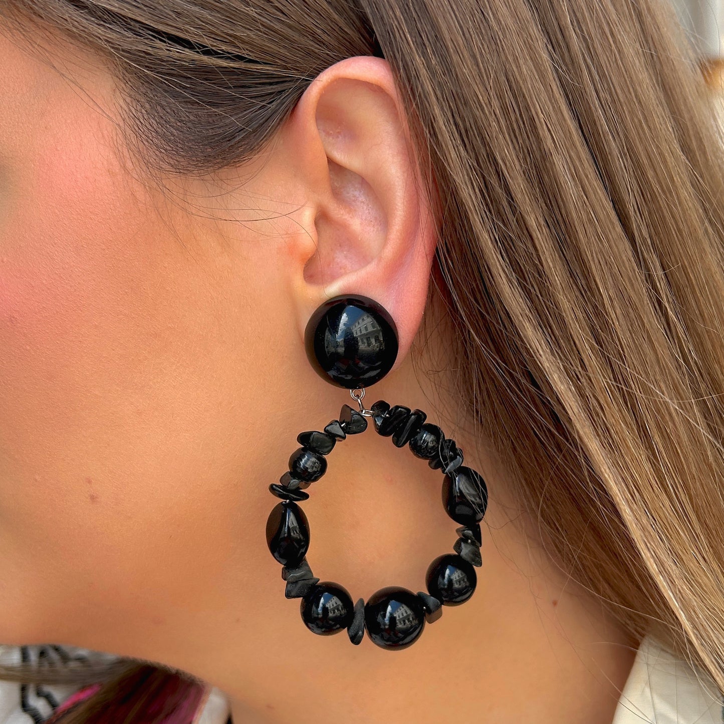 BOUCLES D'OREILLES - BASTILLE NOIR
