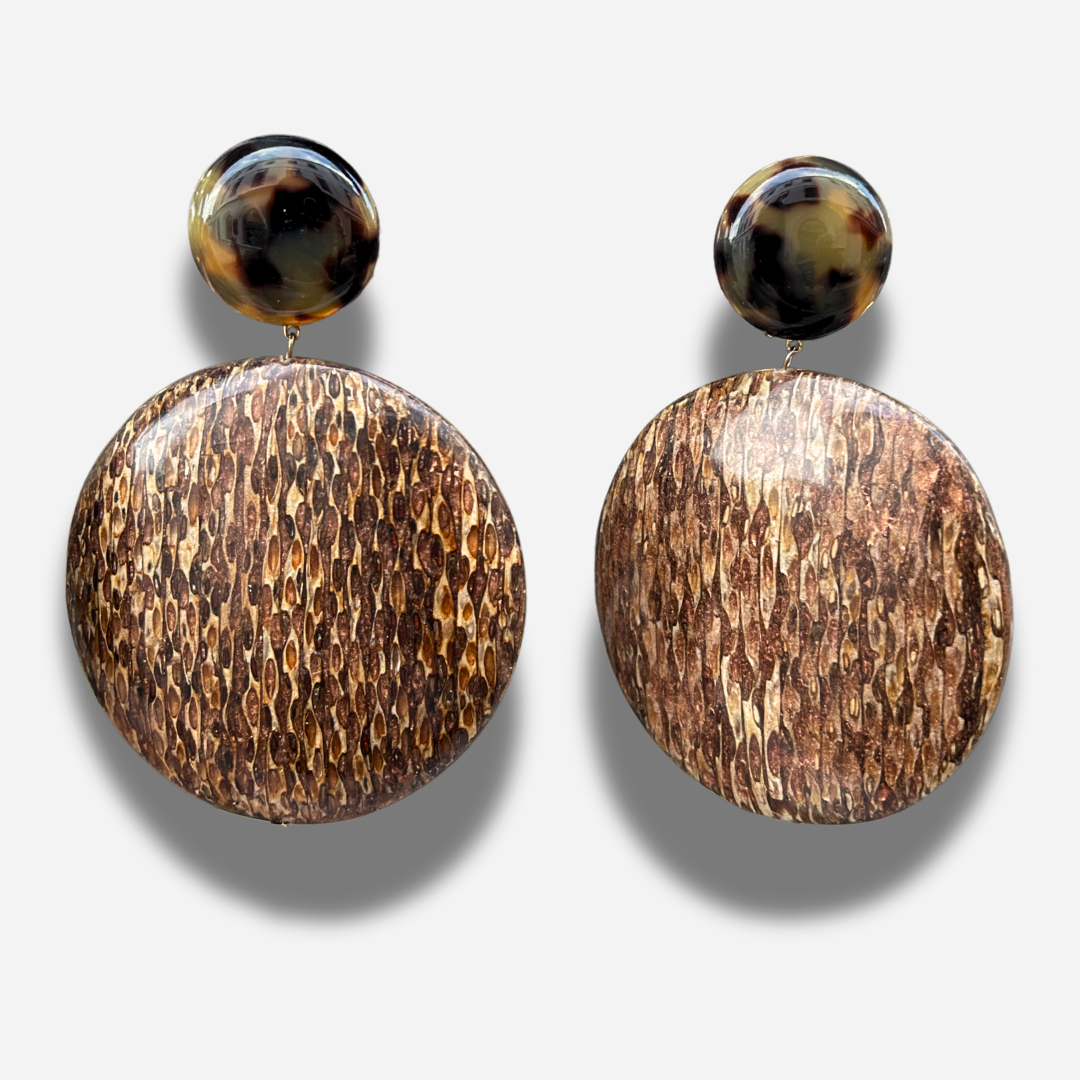 BOUCLES D'OREILLES - BOIS