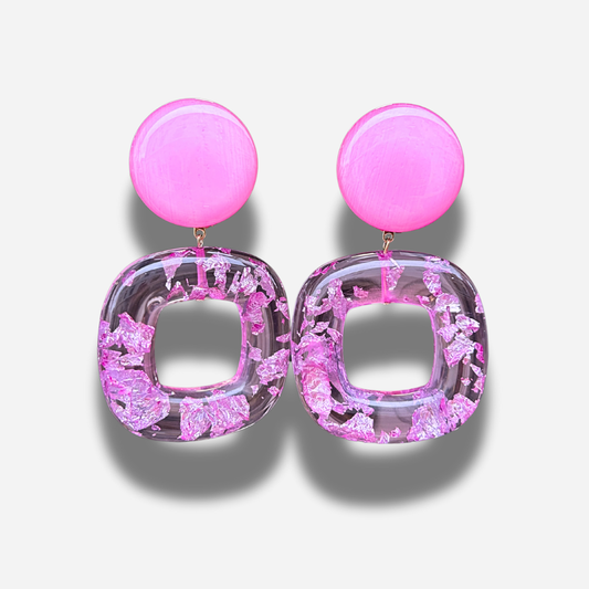 BOUCLES D'OREILLES - CALCOS ROSE