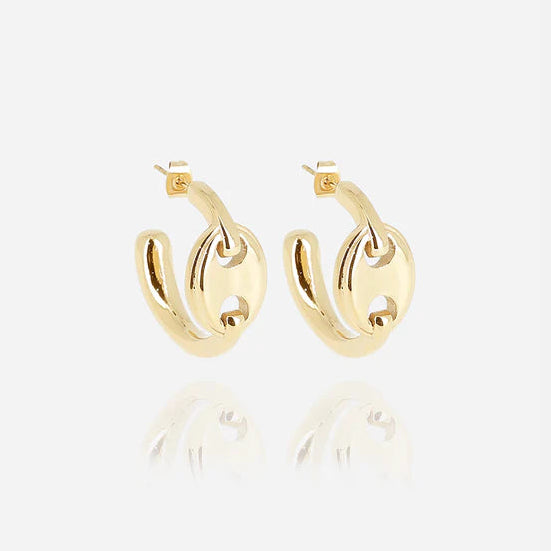 Boucles d’oreilles Coffee ZAG en acier inoxydable doré