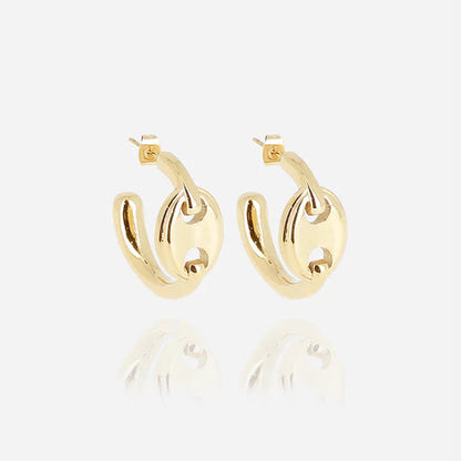 Boucles d’oreilles Coffee ZAG en acier inoxydable doré