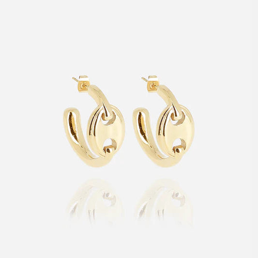 Boucles d’oreilles Coffee ZAG en acier inoxydable doré