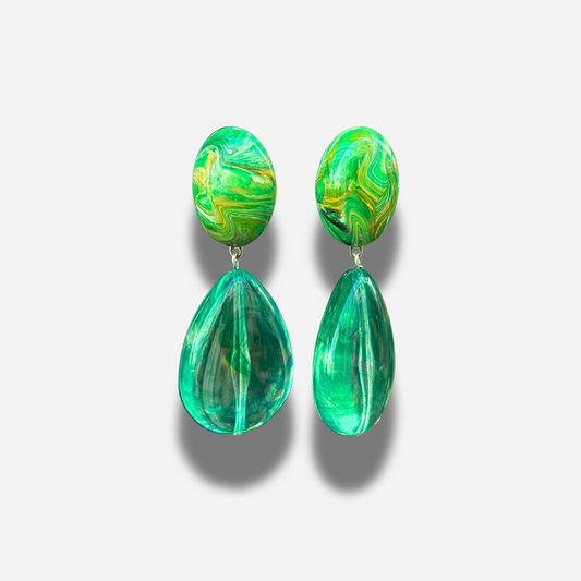 BOUCLES D'OREILLES - CUBA VERT TRANSLUCIDE
