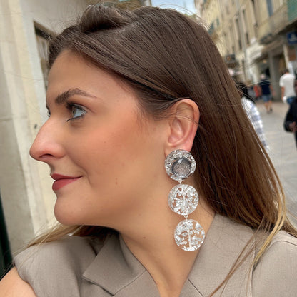 Boucle d'oreille Yaëlle - Argent – fleur de nuit Boucle d'oreille Yaëlle - Argent – fleur de nuit