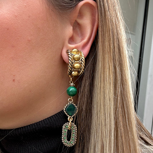BOUCLES D'OREILLES - EMERAUDE VINTAGE