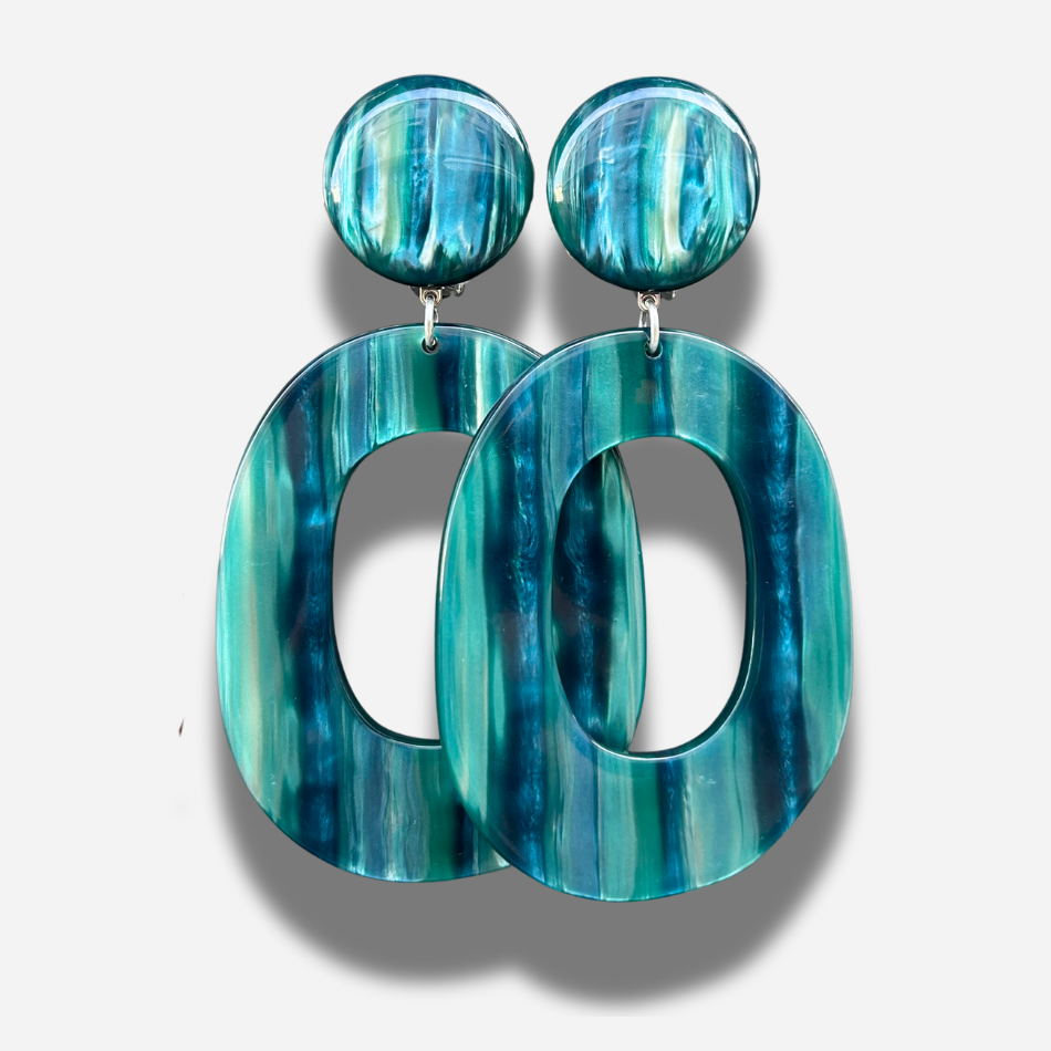 Boucles Habanero Turquoise Francine Bramli Paris à clip