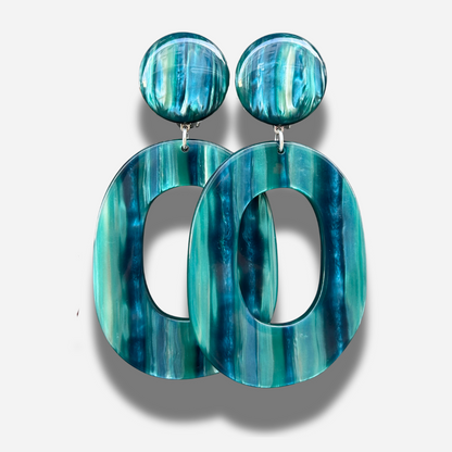 Boucles Habanero Turquoise Francine Bramli Paris à clip