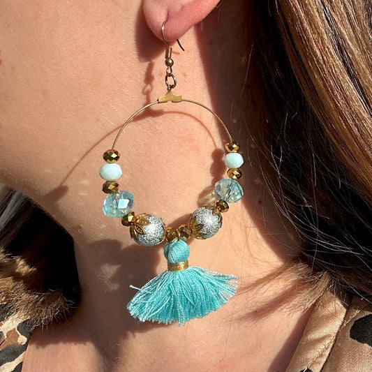 BOUCLES D'OREILLES - HIPPY AZUR