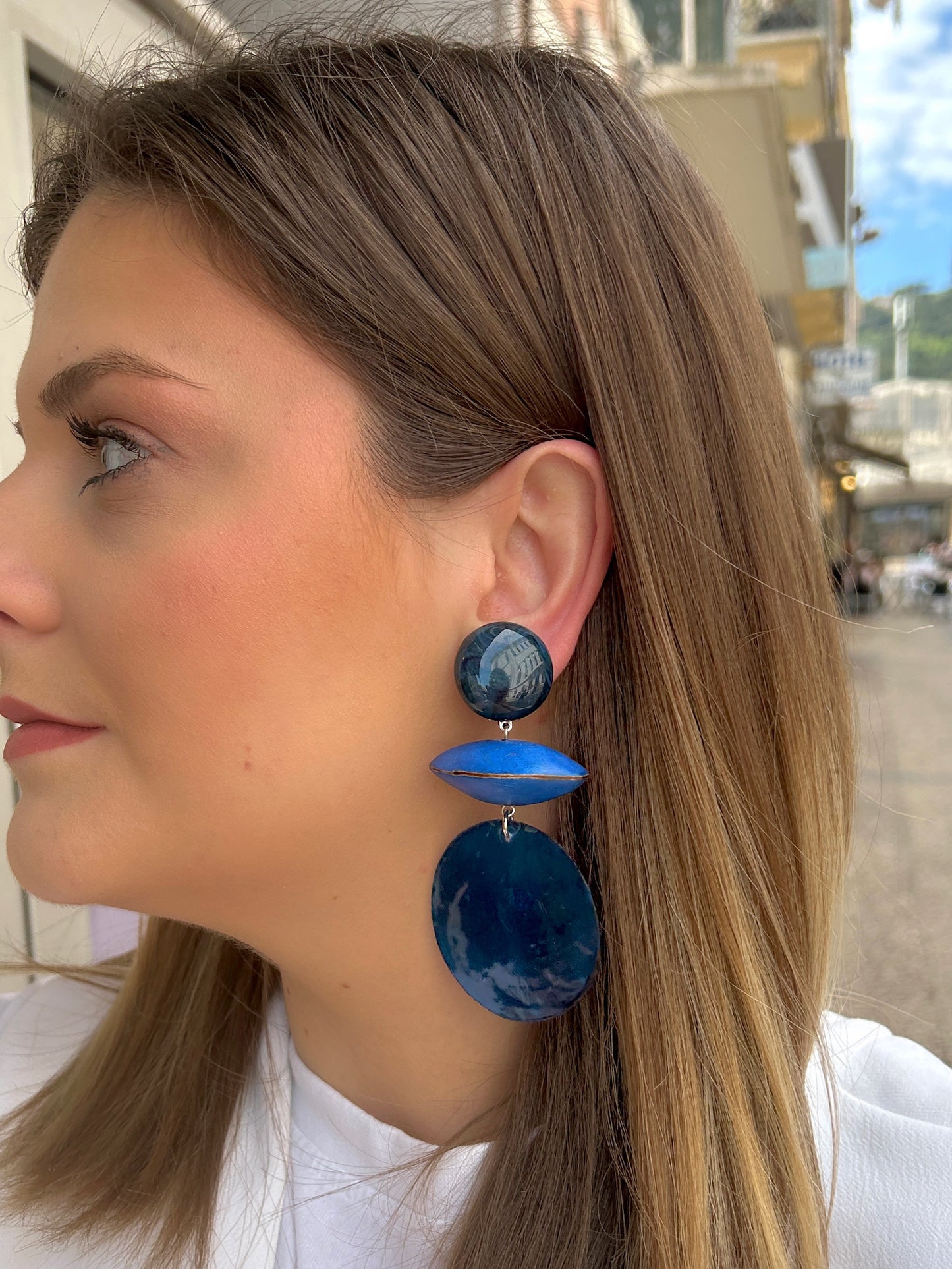 BOUCLES D'OREILLES - IVORY BLEU