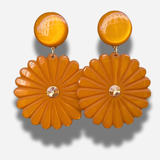 BOUCLES D'OREILLES - PENSÉE MARRON