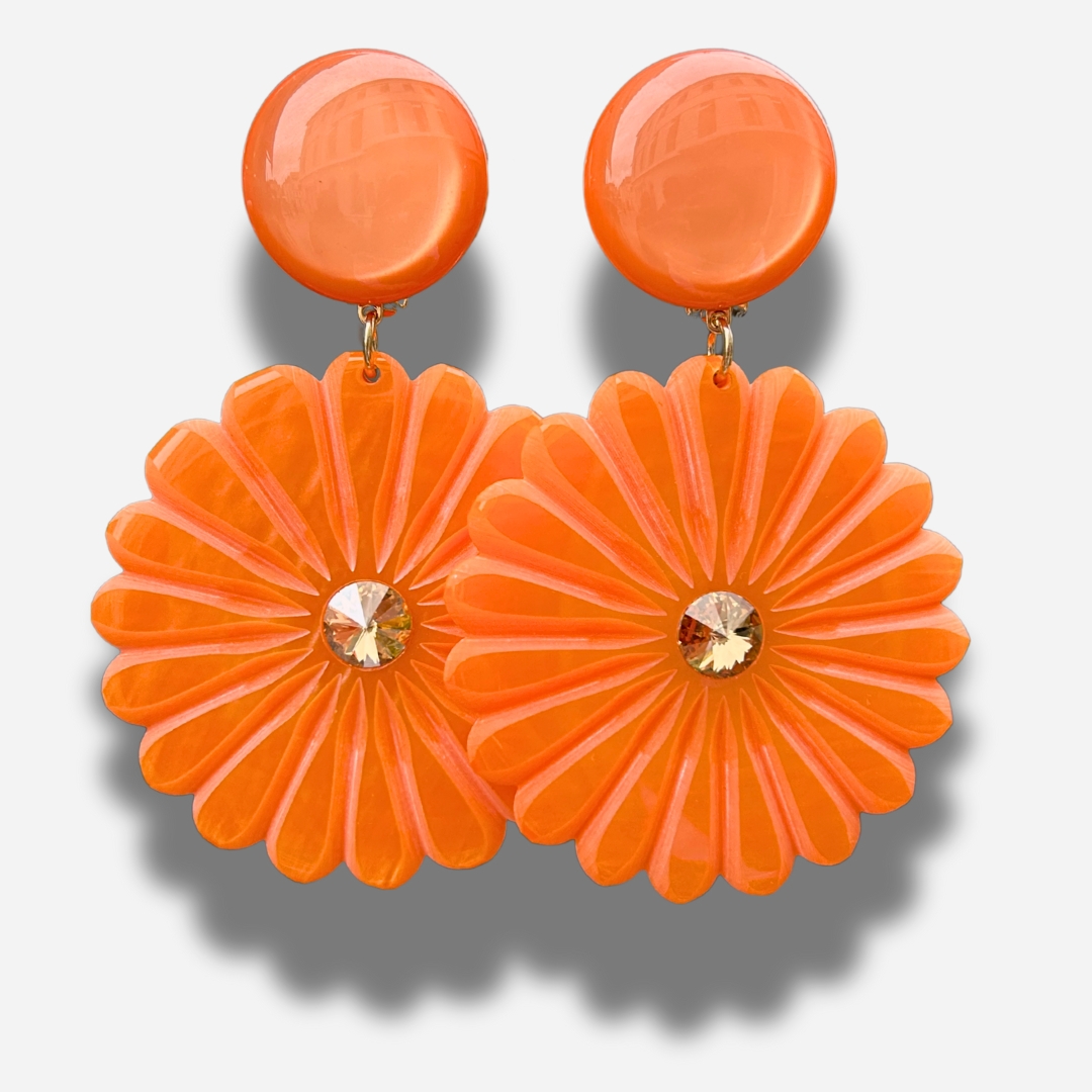 BOUCLES D'OREILLES - PENSÉE ORANGE