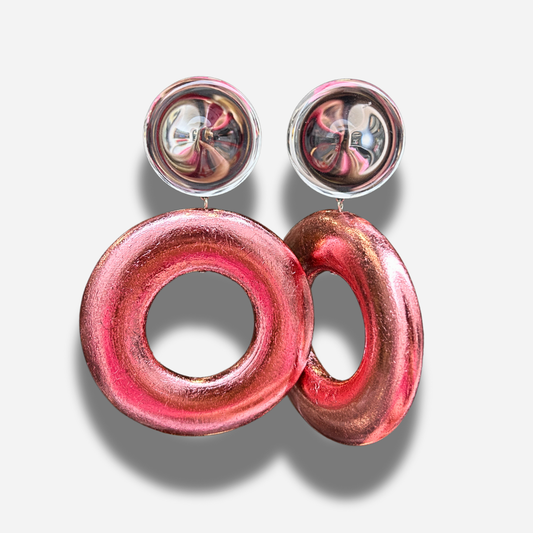 BOUCLES D'OREILLES - RÉTRO ROSE