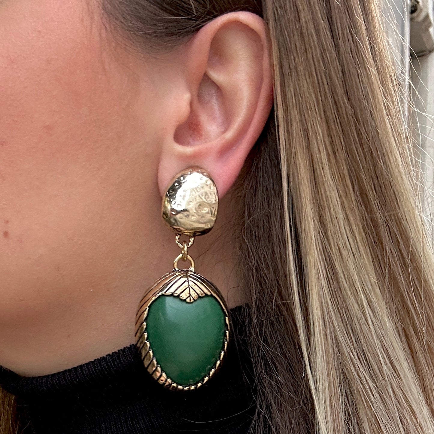 BOUCLES D'OREILLES - VERT IMPÉRIAL