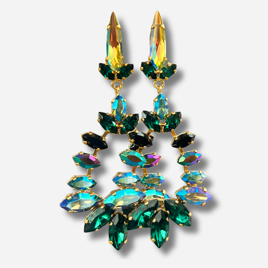 Boucles Elaria Sapin Crézus boucles d’oreilles vert sapin irisé