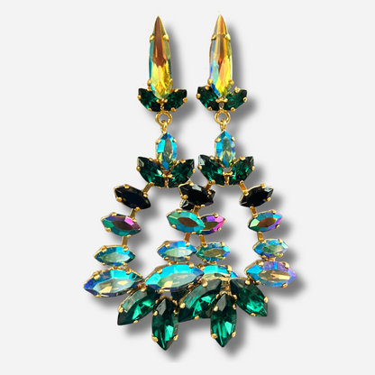 Boucles Elaria Sapin Crézus boucles d’oreilles vert sapin irisé